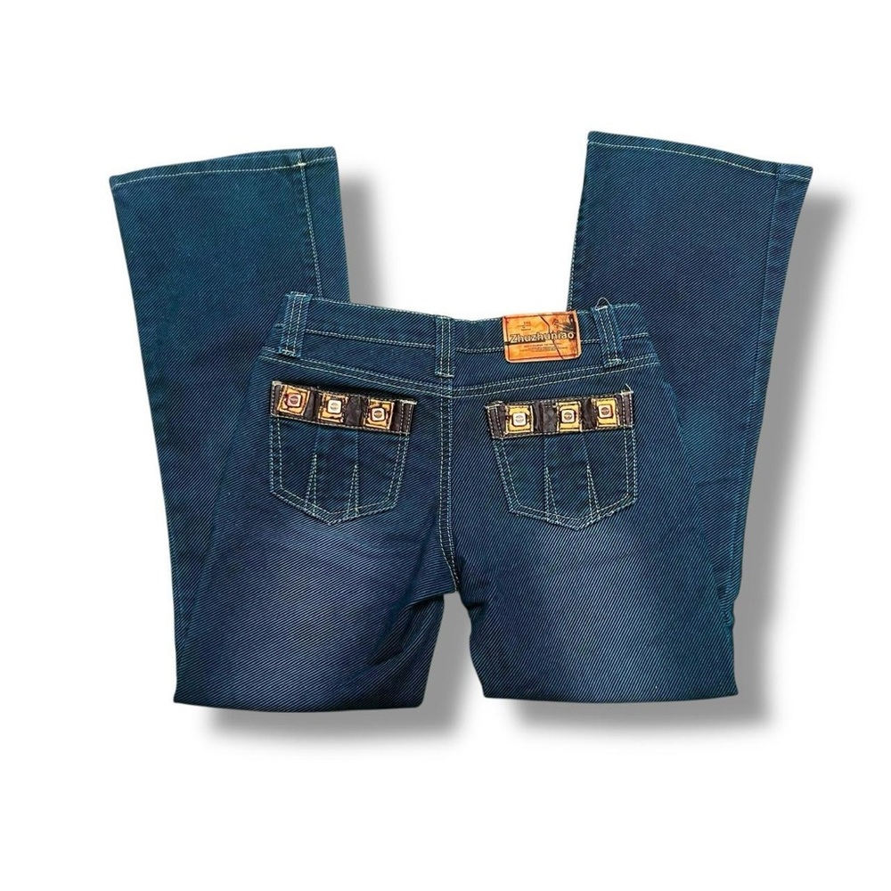 Y2K embellished low rise flare jeans